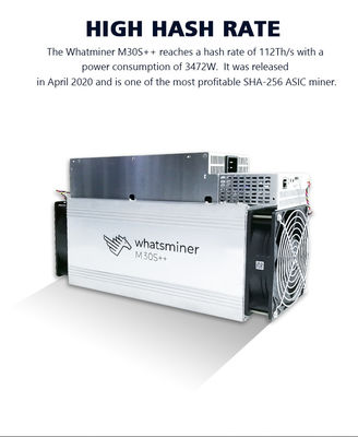 HDMI Input 3472W Asic Whatsminer M30S+ BTC Bitcoin Miner